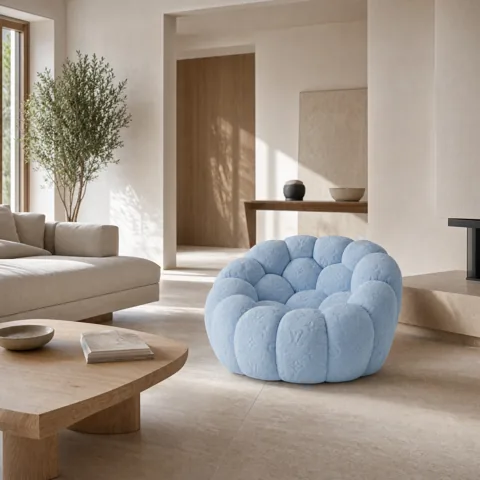 Pale blue interior view