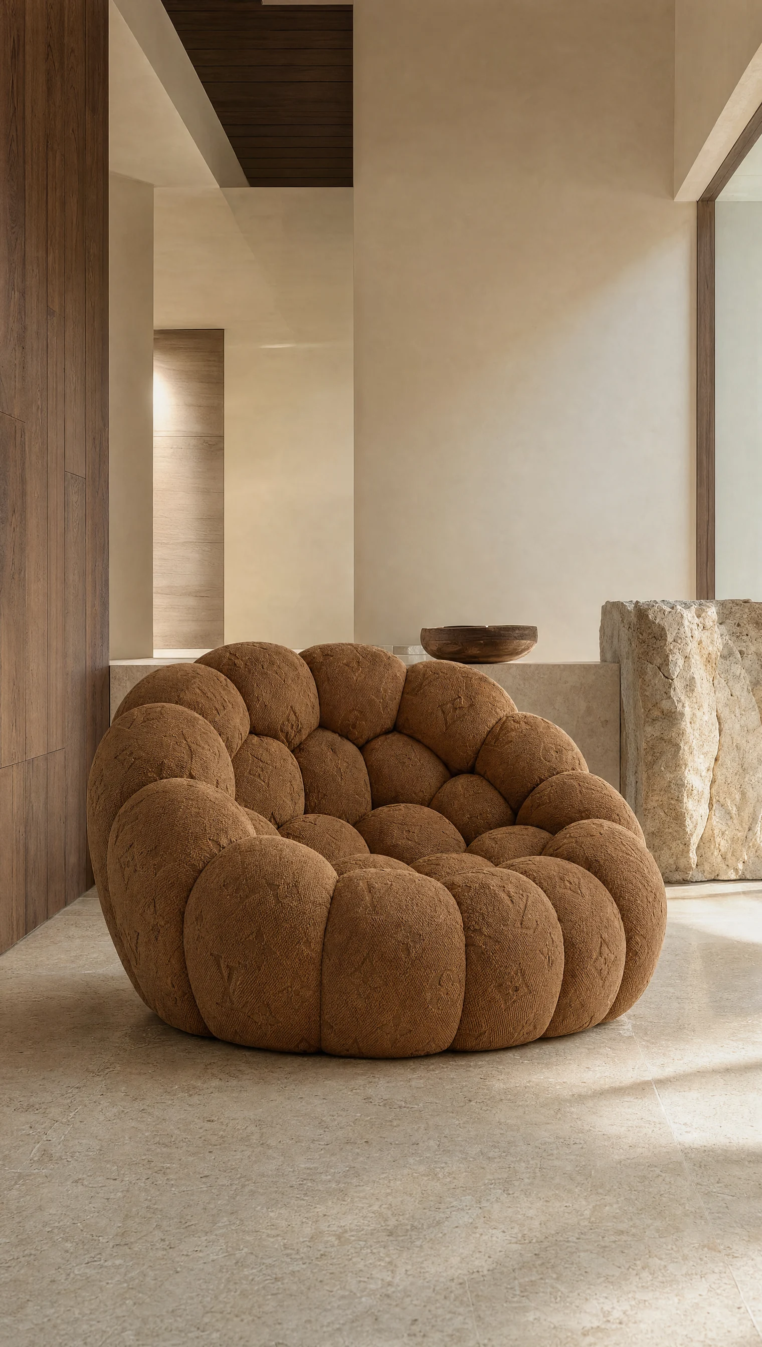 Signature Monogram Caramel brown vertical architectural view