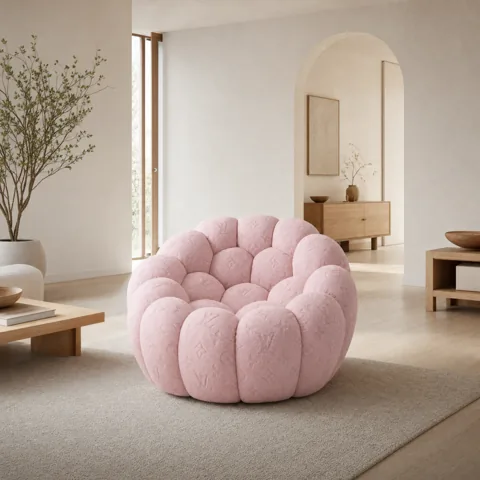 Pale pink interior view