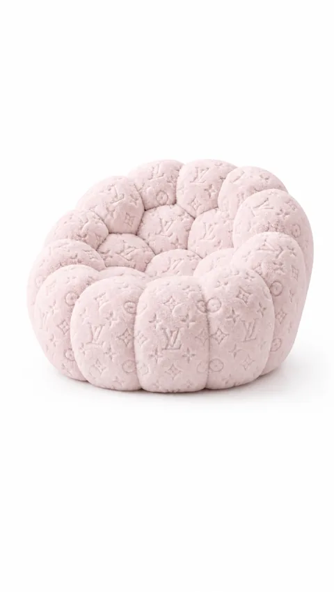 Monogram Lounge chair in Pale pink