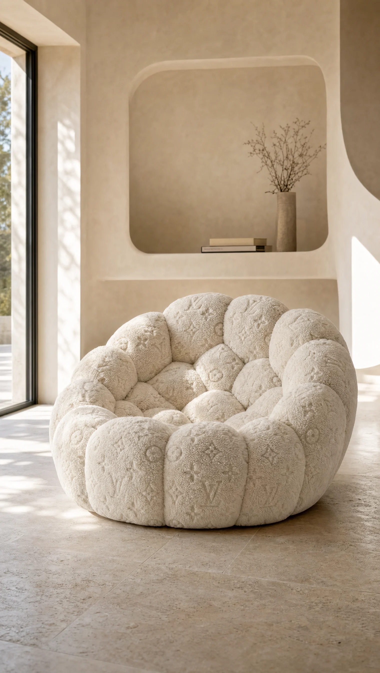 Monogram Lounge interior in beige